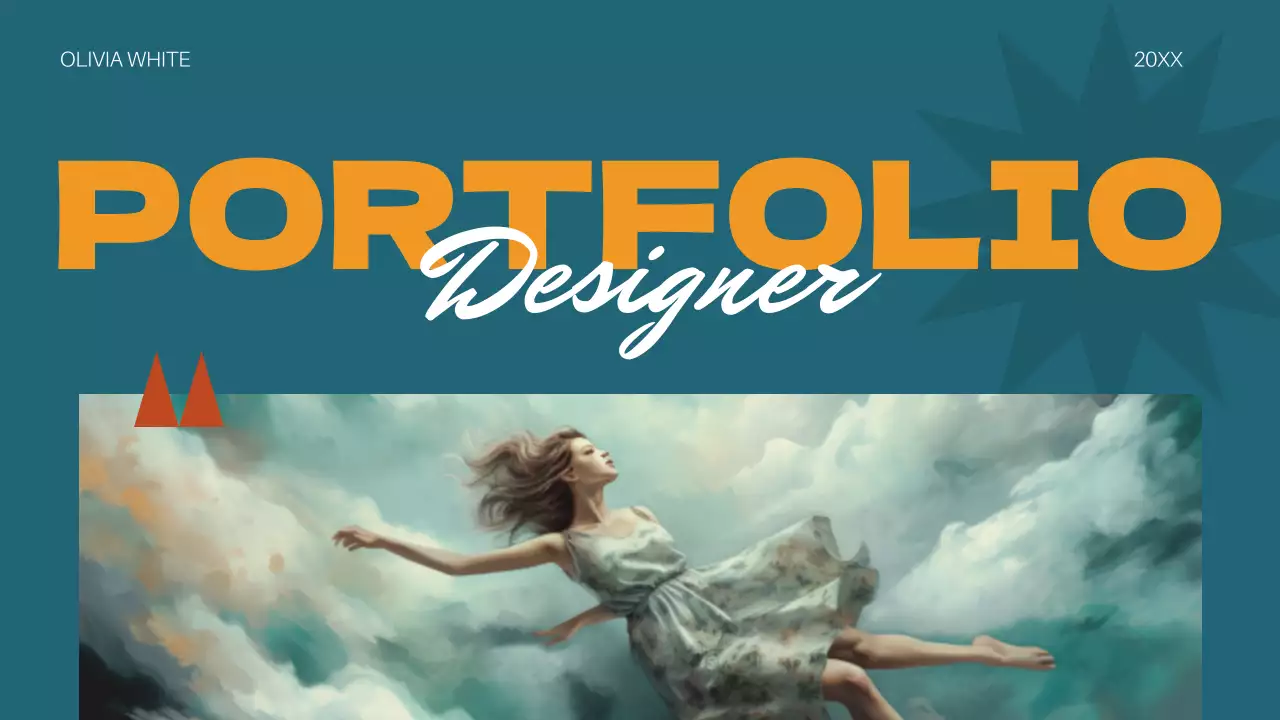 오렌지 모던 포트폴리오 문서 프레젠테이션