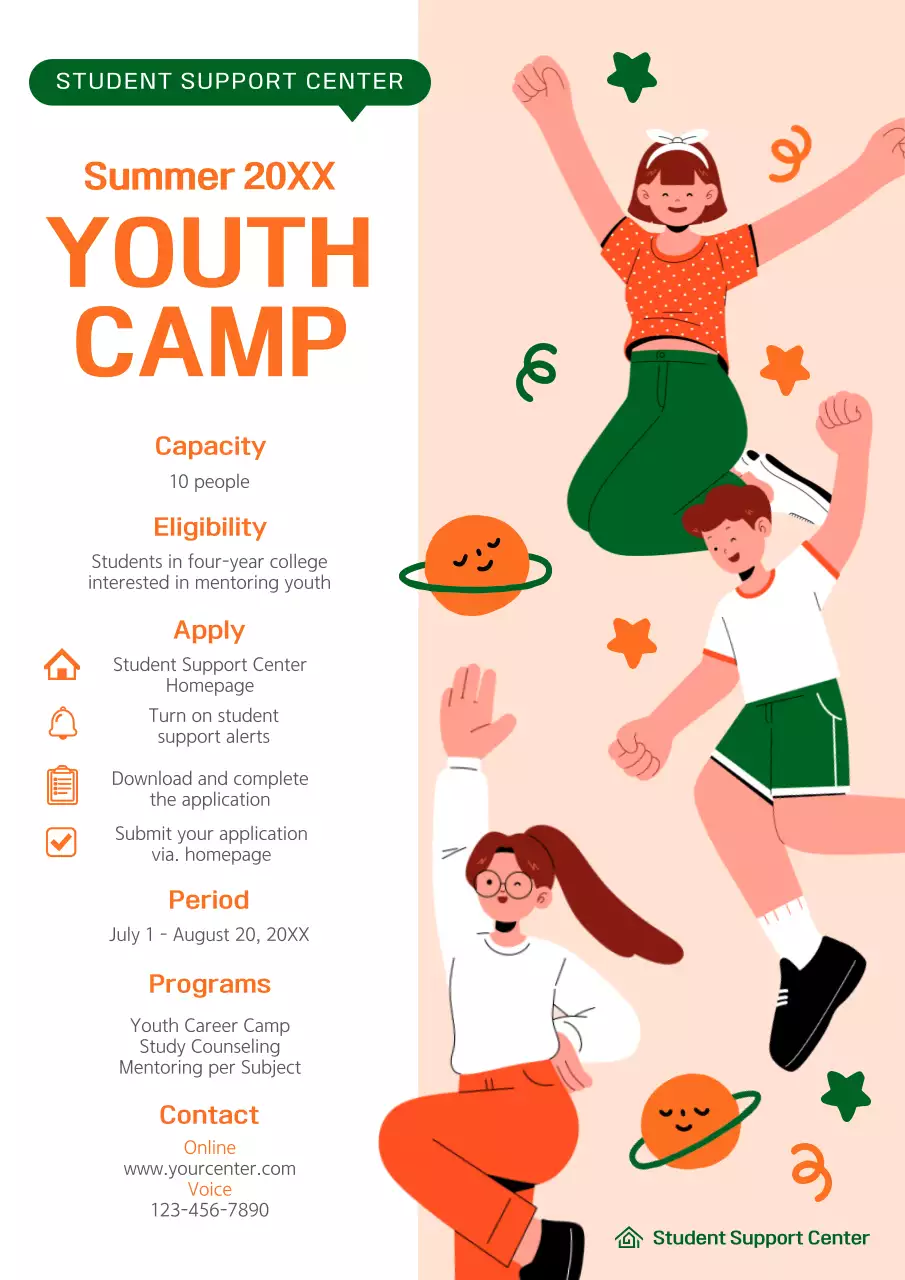 Orange Animation Youth Event Poster