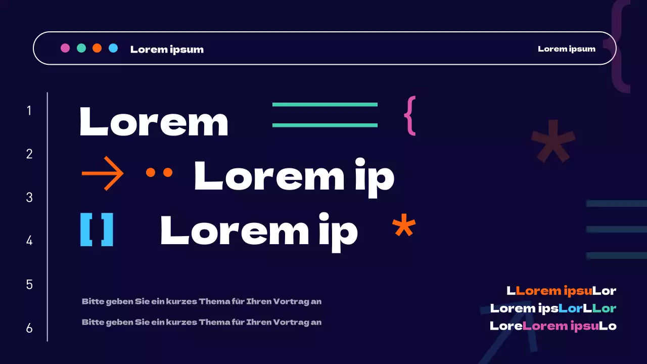 Trendy Web-Entwicklungsprojekt Brief in hellblau und orange