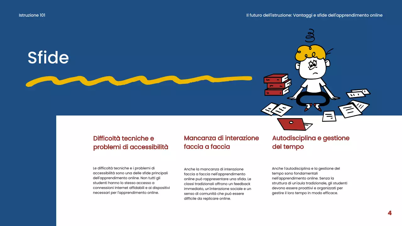 Blu e rosso Materiale di classe semplice per l'apprendimento online
