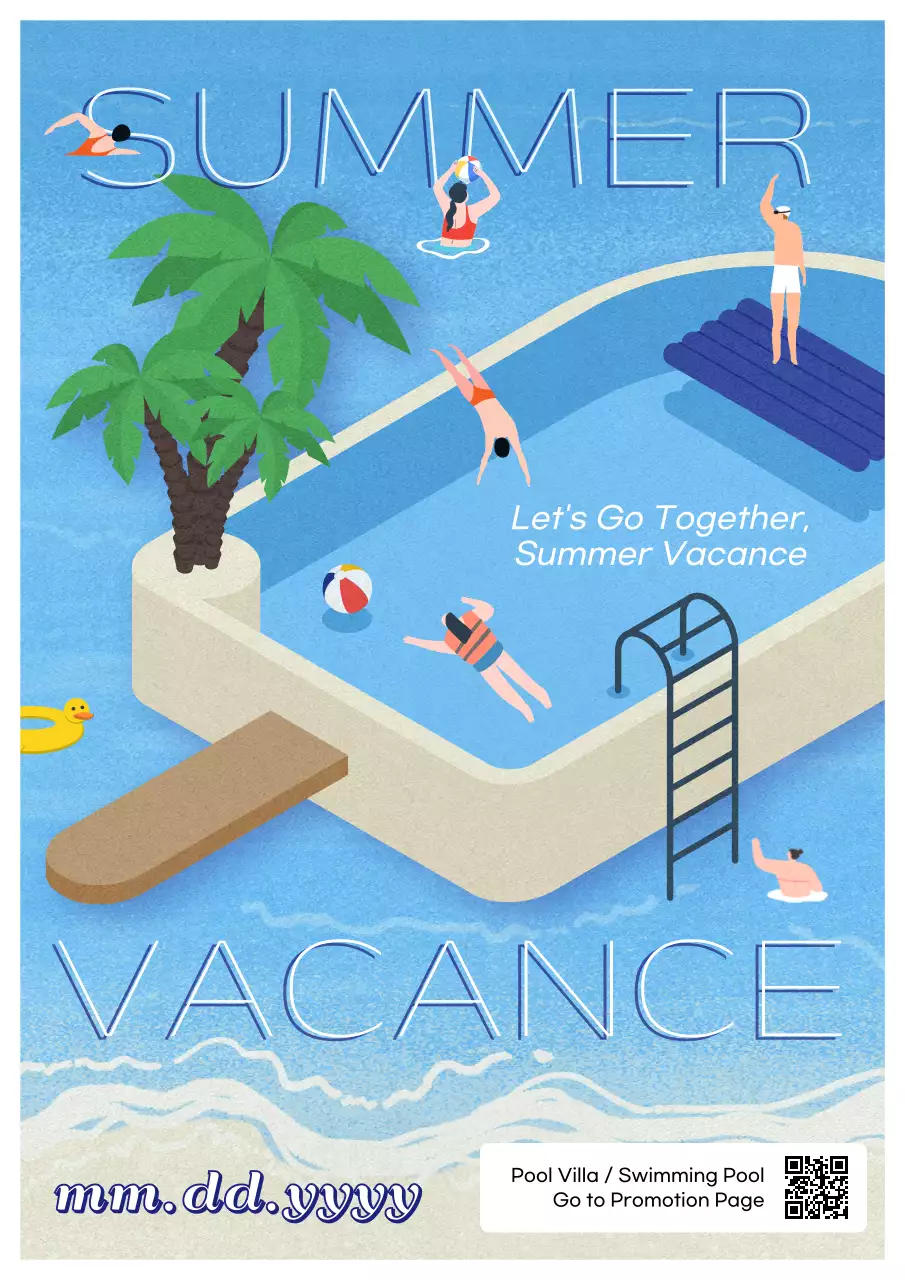 Blue Trendy Summer Promotion Poster