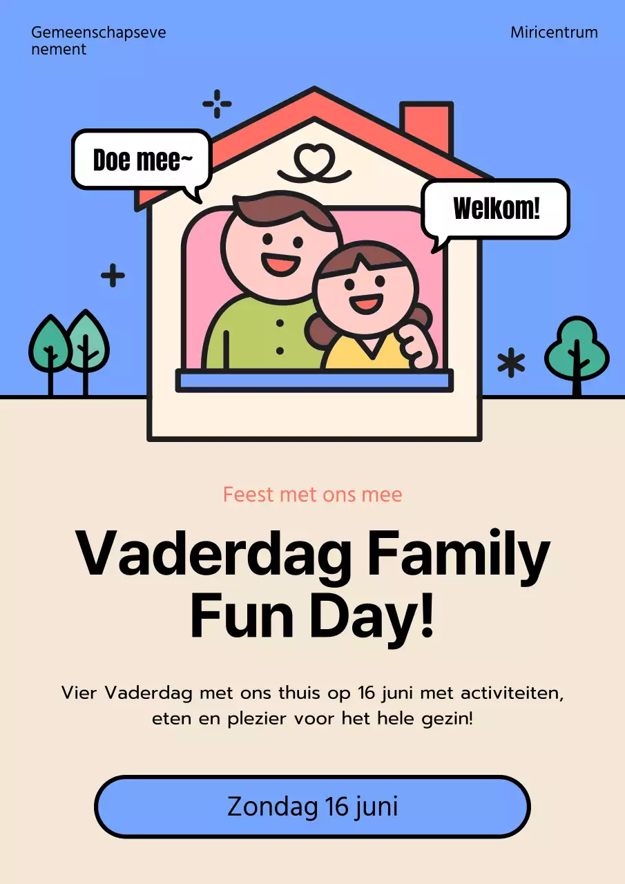 Promoot je Vaderdag evenement in blauw en ivoor