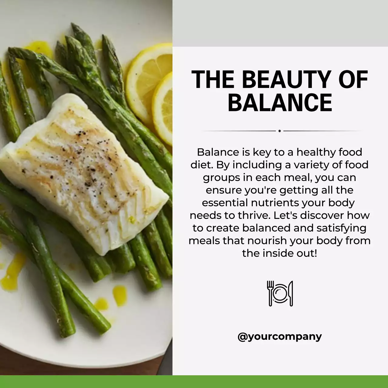 Green Minimal Food Guide Social Media Post