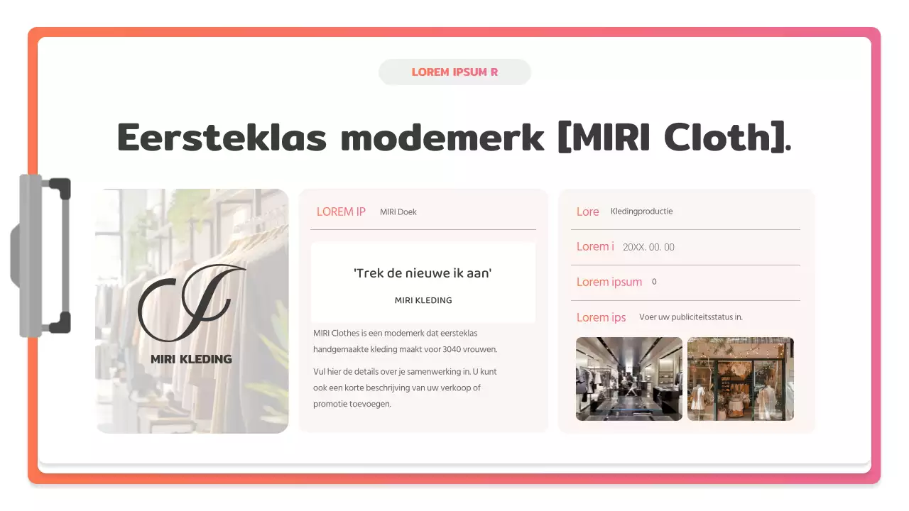 Hoe maak je een eenvoudige roze en oranje merkmarketingcase?