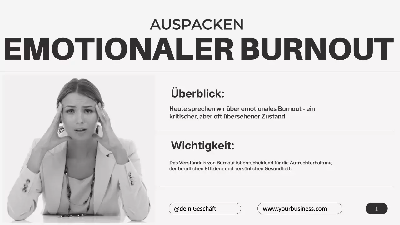 Grau Schwarz Minimalistisch Emotionales Burnout Tipps
