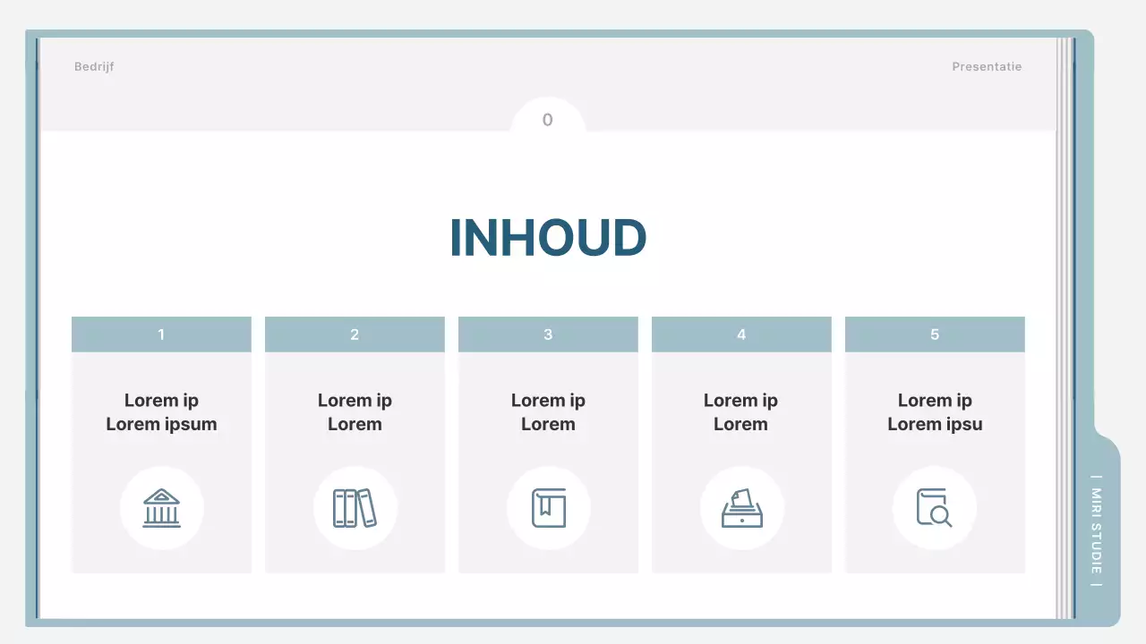 Een eenvoudige trainingsbrochure in lichtblauw en grijs