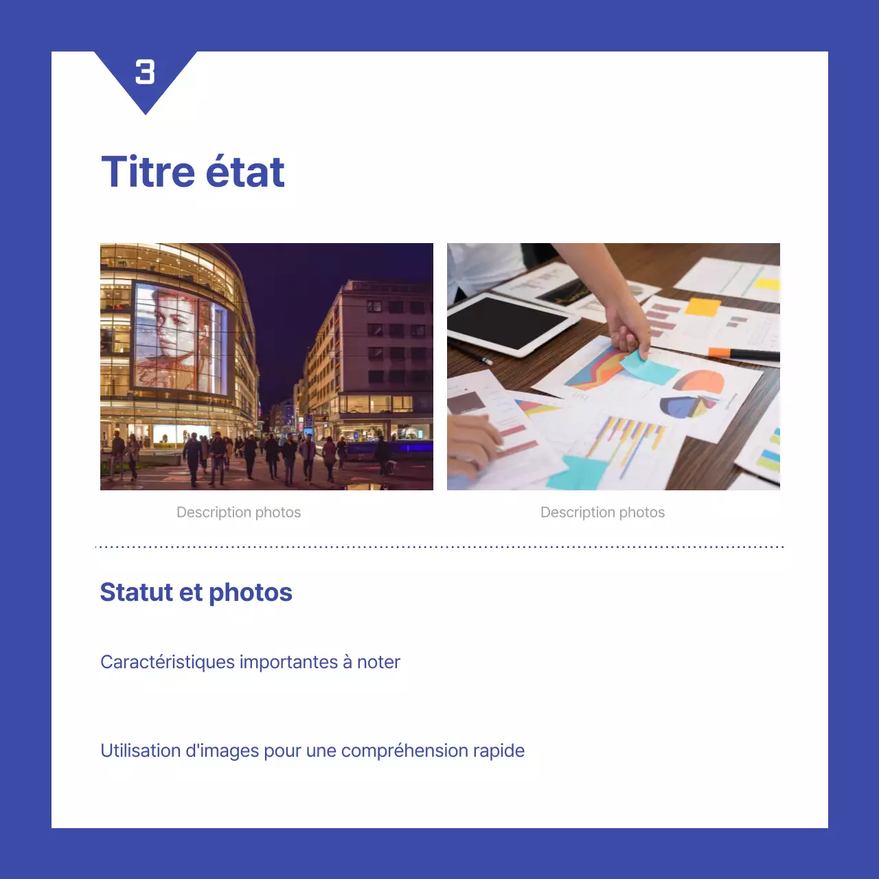 Un simple rapport d'évaluation des performances de l'entreprise en bleu et blanc