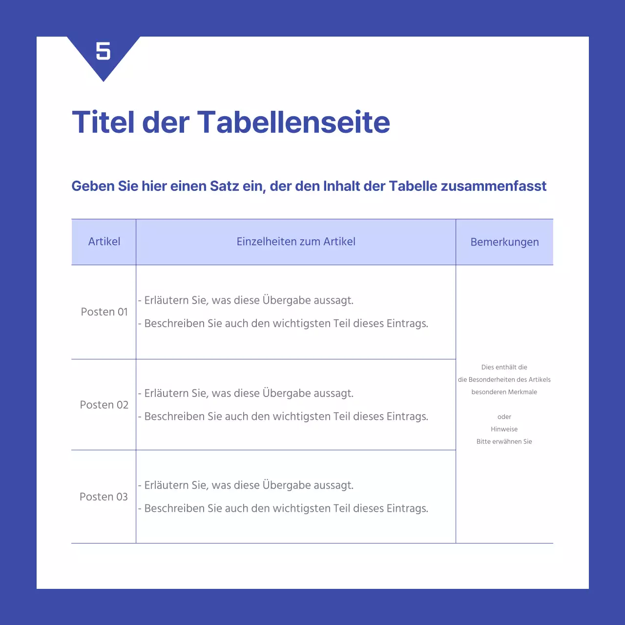 Ein einfacher blau-weißer Bericht zur Leistungsbeurteilung im Unternehmen