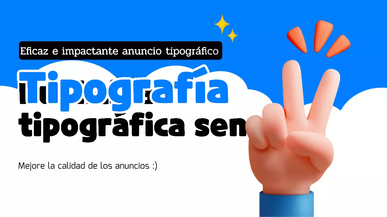 Promocionar anuncios con tipografía kitsch en azul claro