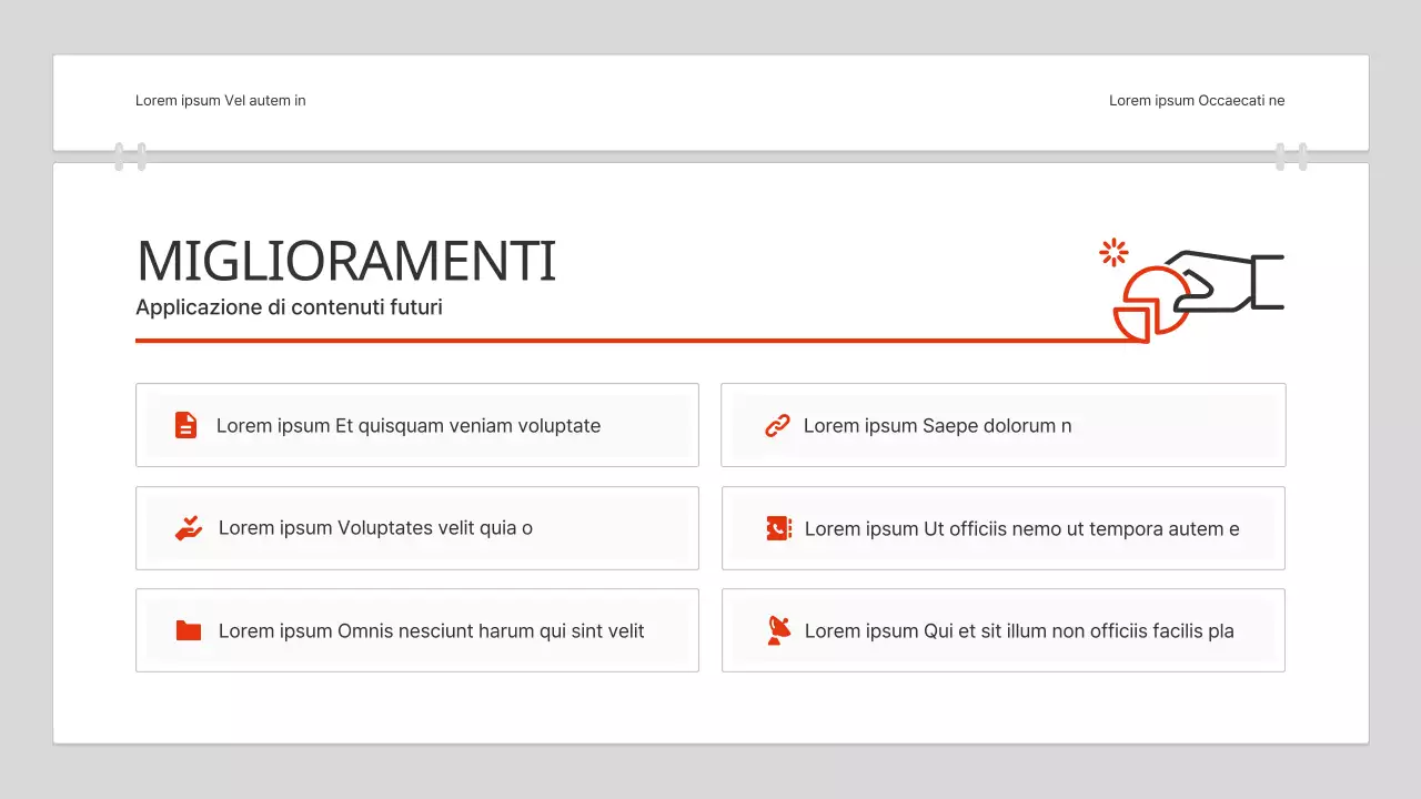 Un semplice report di analisi dei contenuti in bianco e rosso