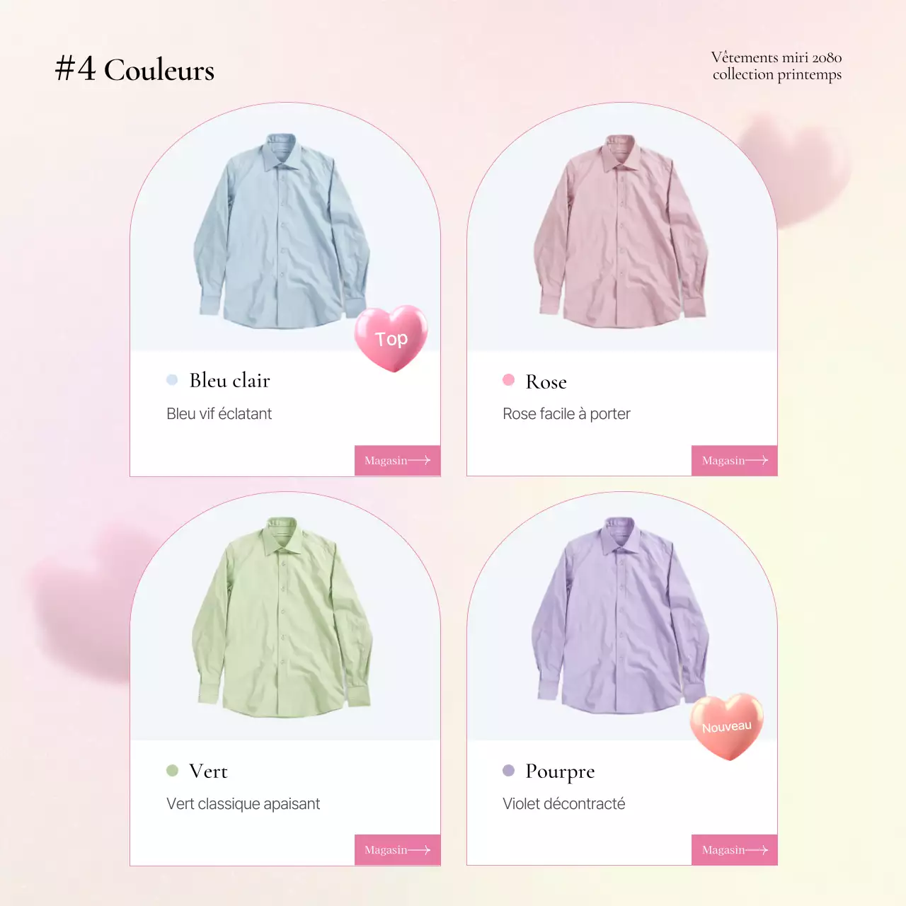 Promouvoir des descriptions de produits de mode kitsch en jaune et rose