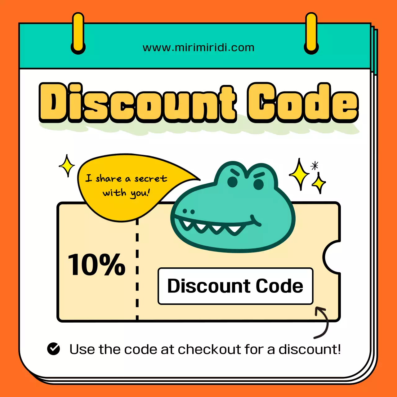 Orange Comic Discount Promotion Social Media Post