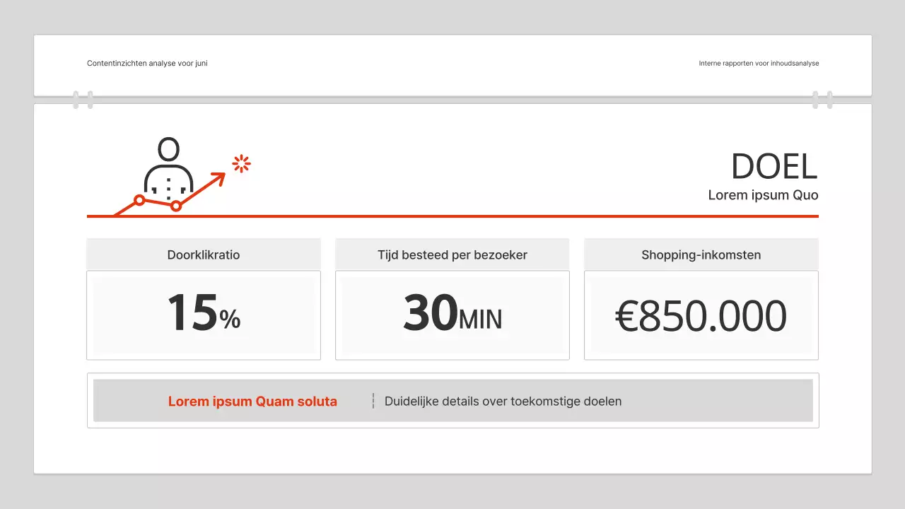 Een eenvoudig rapport voor inhoudsanalyse in rood en wit