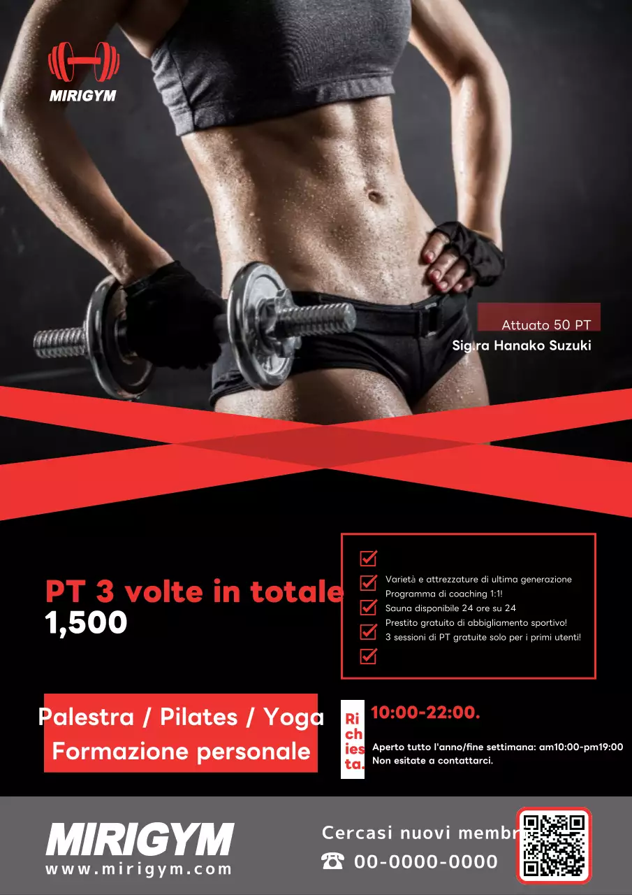 Promuovete la vostra palestra con foto di allenamento in rosso e nero