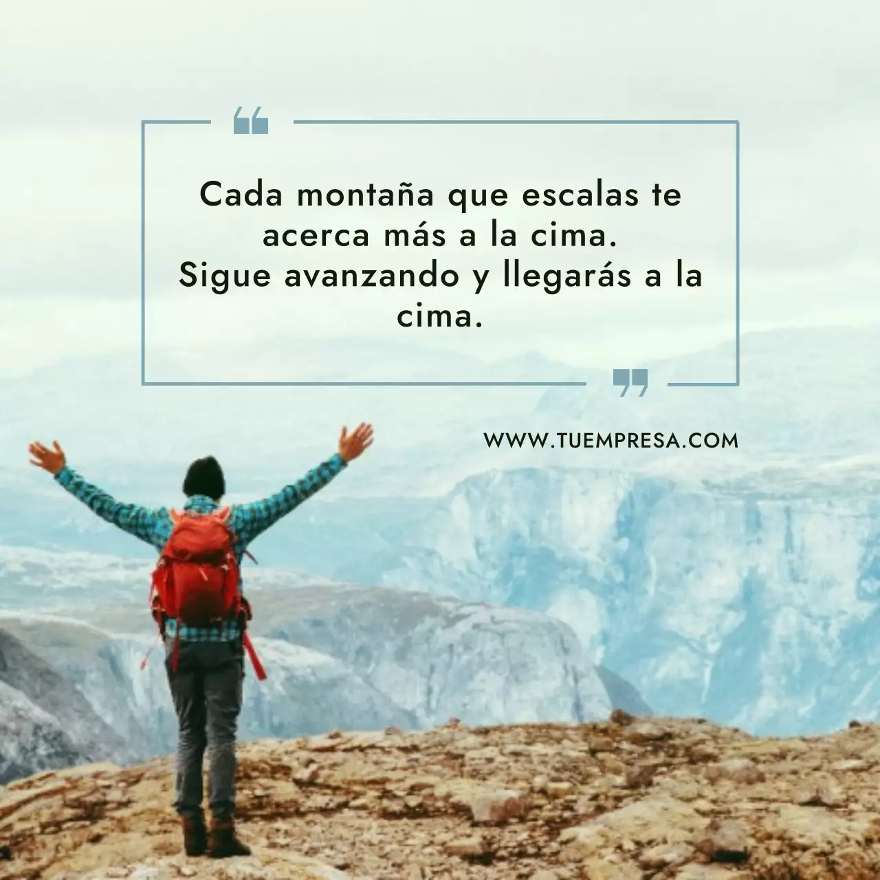 Azul y naranja mínimo Palabras alentadoras para apoyar la salud mental