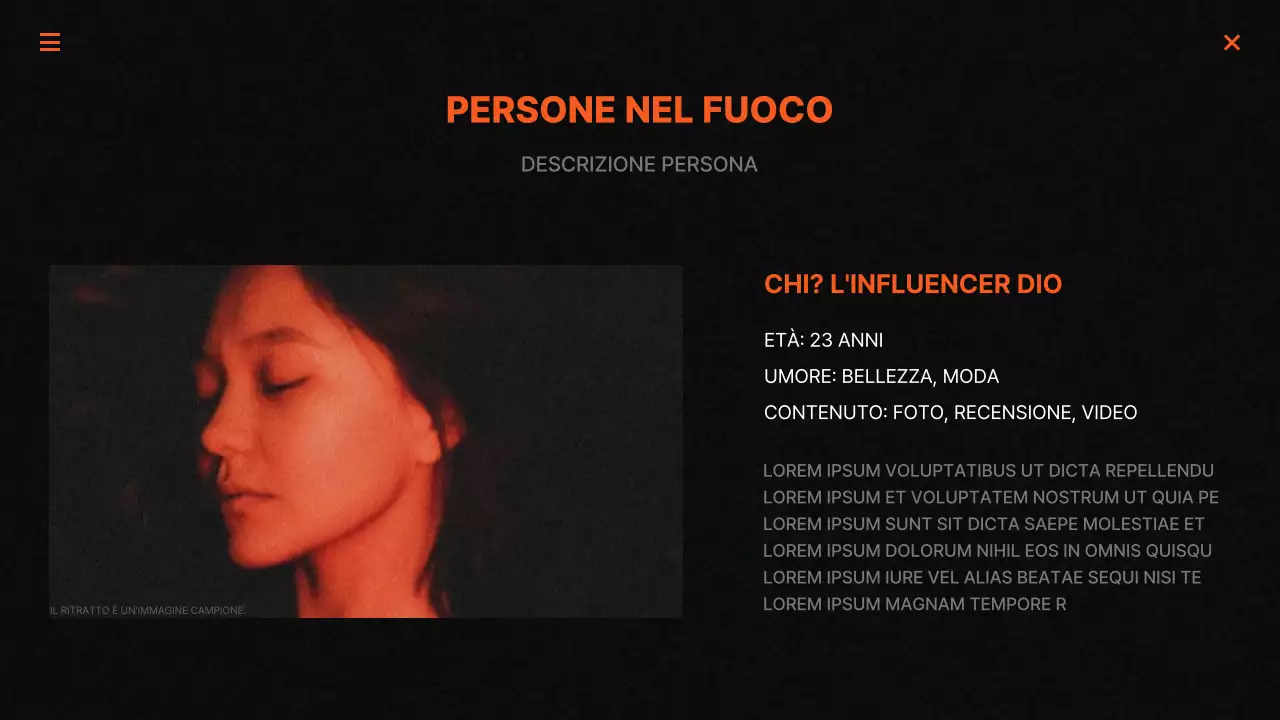 Rapporti di marketing di tendenza in nero e arancione