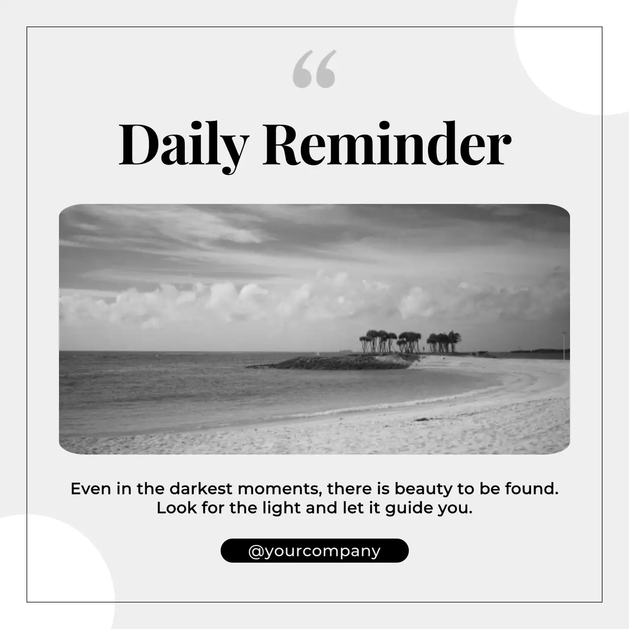 Black Minimalist Motivation Announcement Social Media Post