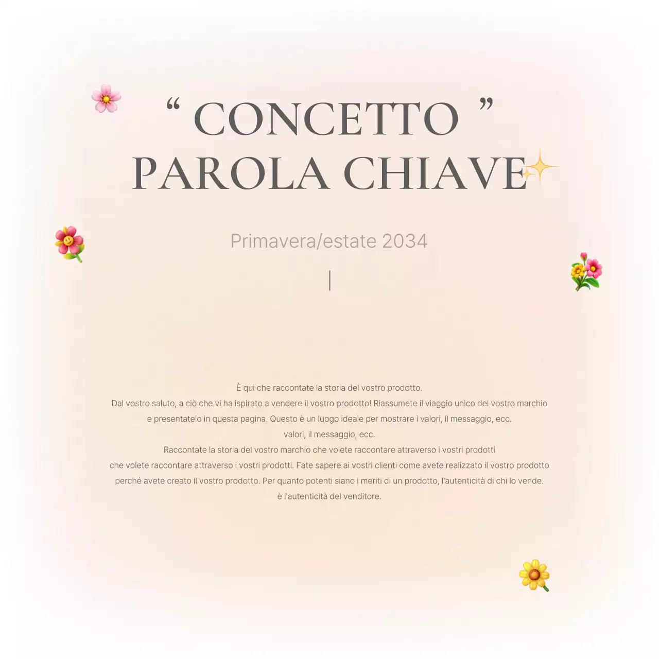 Una pagina introduttiva o un annuncio per un centro commerciale di moda con uno stile semplice di emoji bianche e grigie.