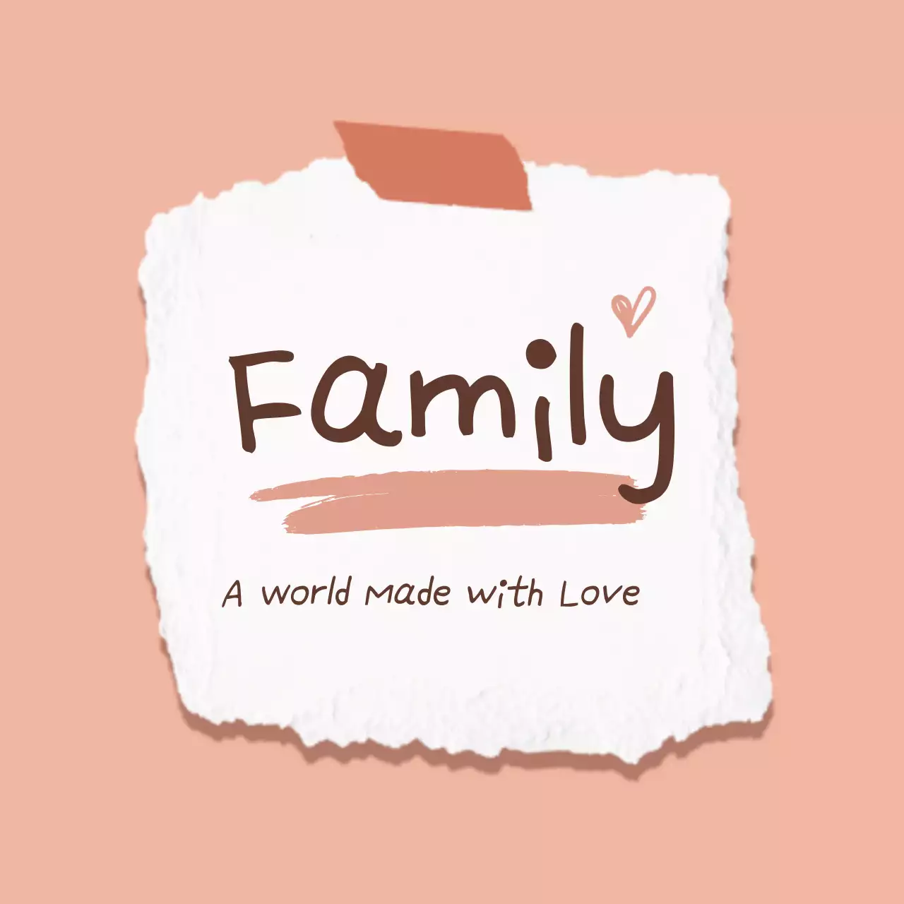 Beige Simple Family Card Social Media Post
