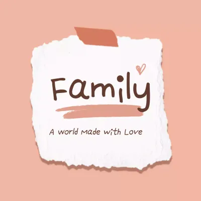 Beige Simple Family Card Social Media Post