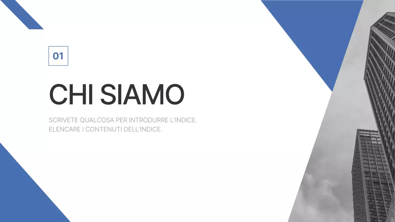 Una semplice relazione aziendale in blu e azzurro