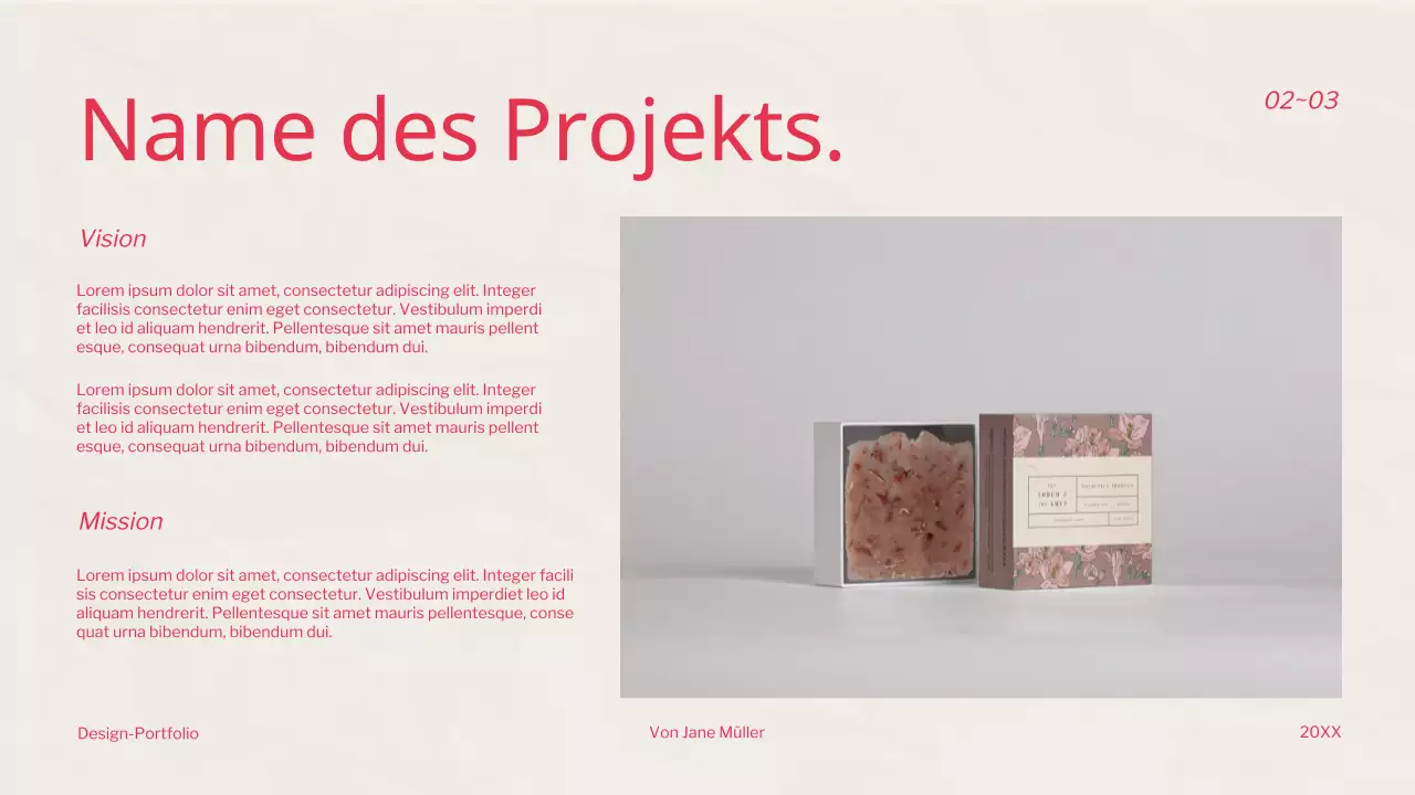 Rotes Trend-Grafikdesigner-Portfolio