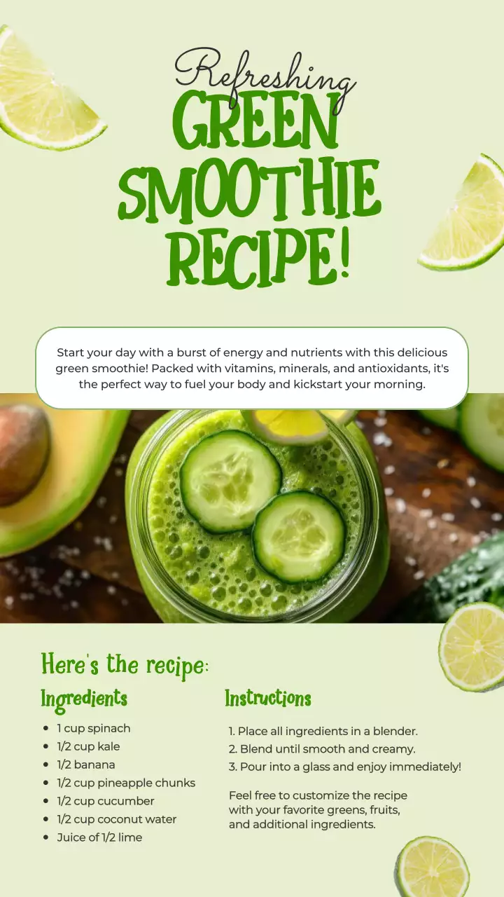 Green Modern Smoothie Recipe Instagram Post