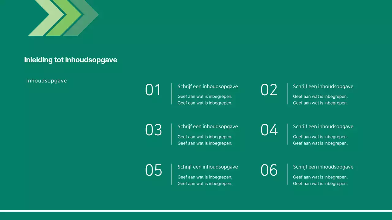 Een eenvoudig bedrijfsrapport in groen