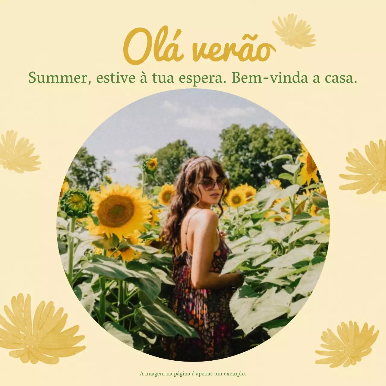 Um post de verão vintage em amarelo e verde