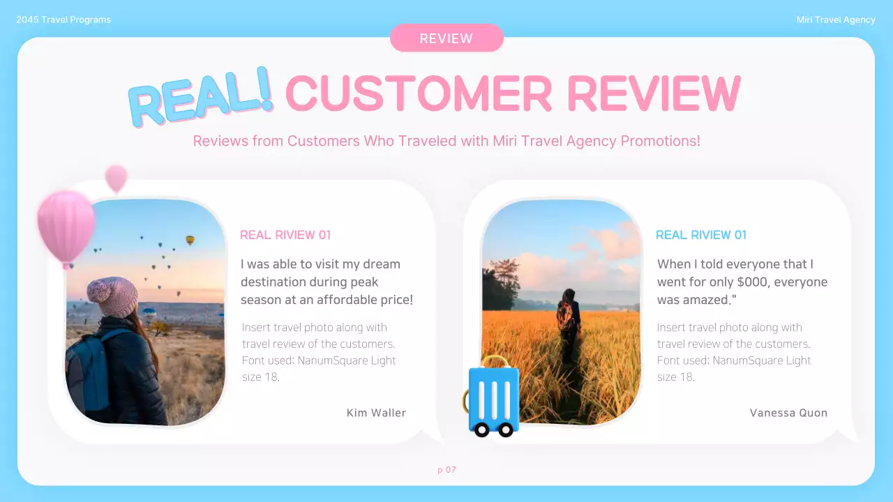 Promote a pretty spring travel promotion in light blue pink