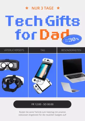 Moderne Verkaufsanzeige in Blau und Orange