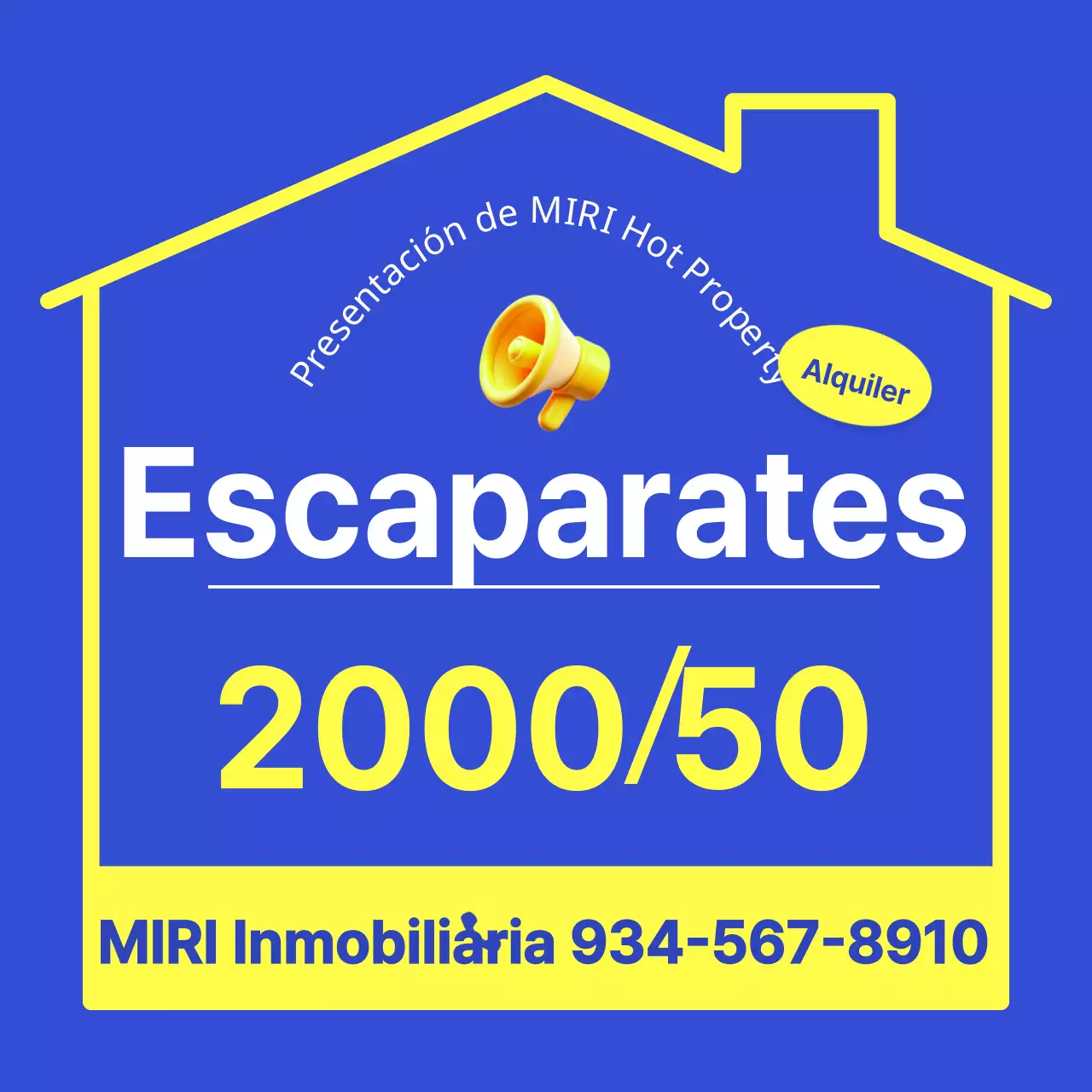 Listados inmobiliarios sencillos en amarillo y azul