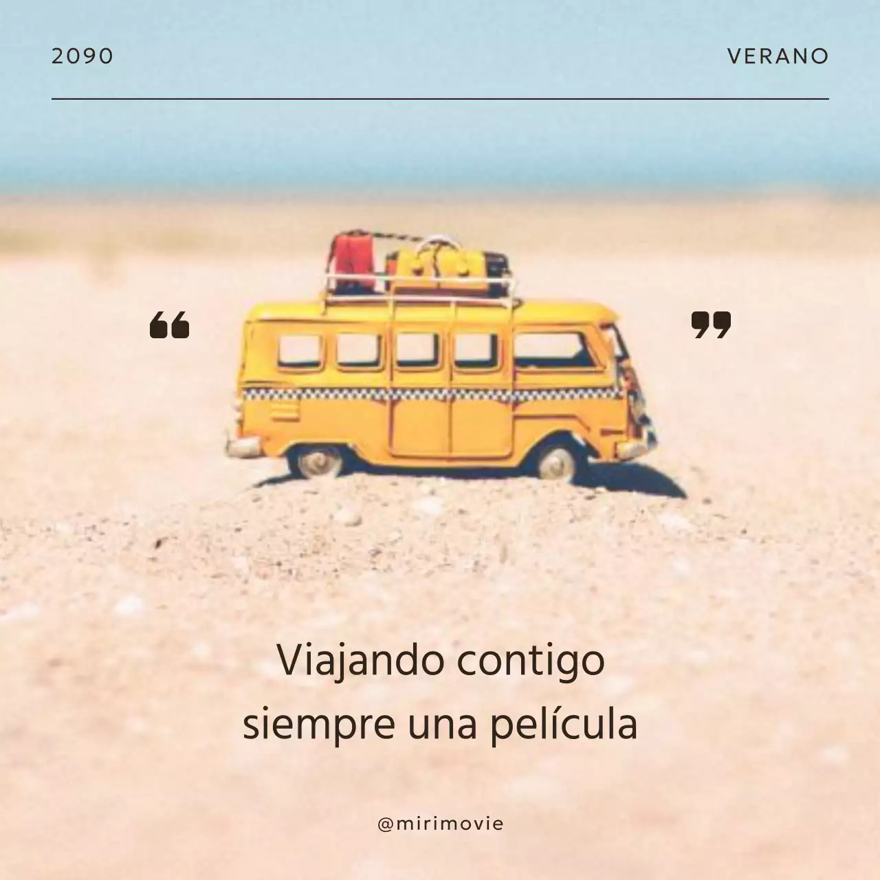 Autobús de viaje minimalista de vacaciones en beige y negro post