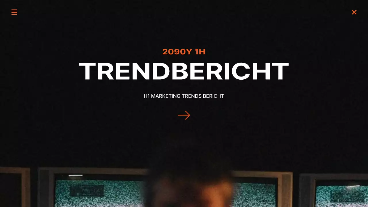 Trendige Marketingberichte in Schwarz und Orange