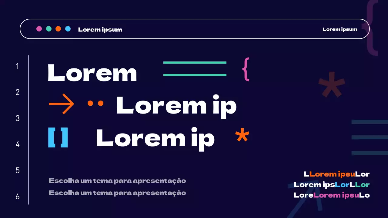Resumo de projeto de desenvolvimento web moderno em azul claro e laranja