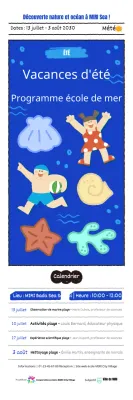 Bannière de l'école de mer de la colonie de vacances