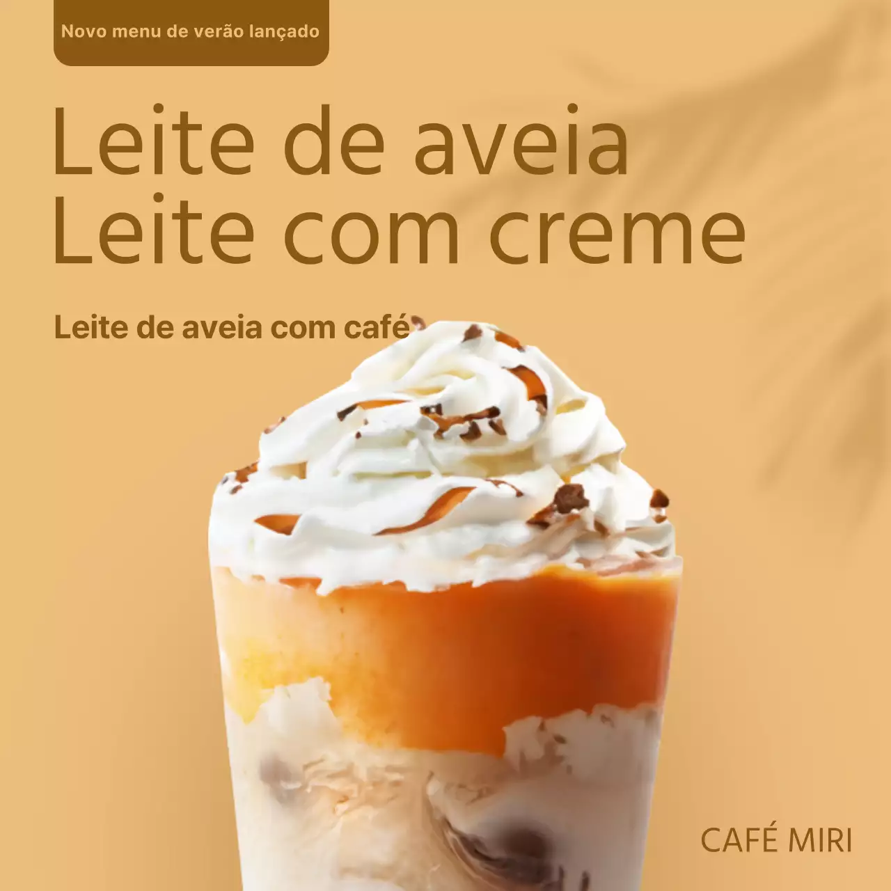 Anúncio de um novo menu em bege e castanho da moda