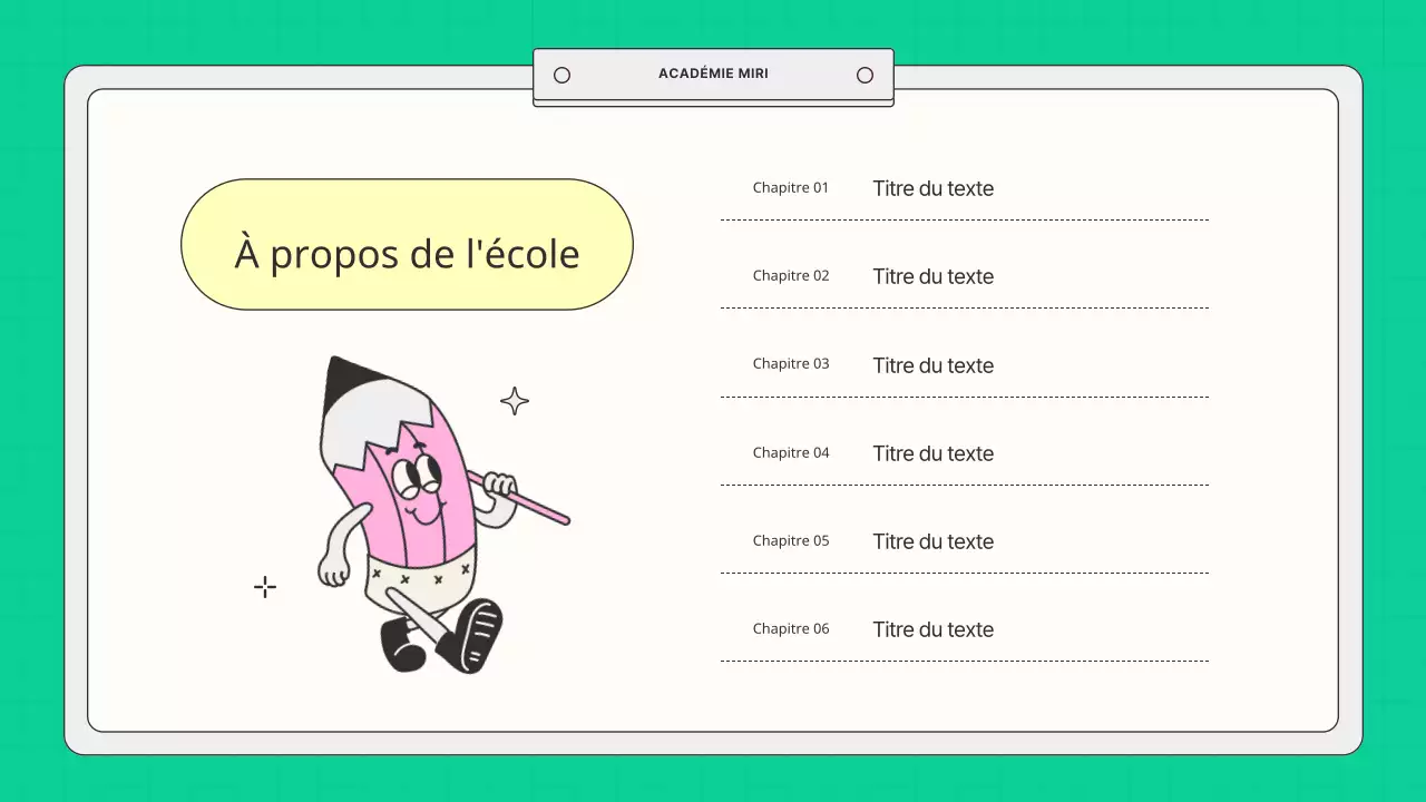 Prospectus scolaire kitsch jaune et menthe