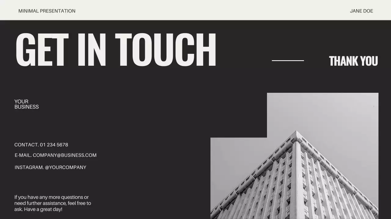 Black Minimal Business Presentation