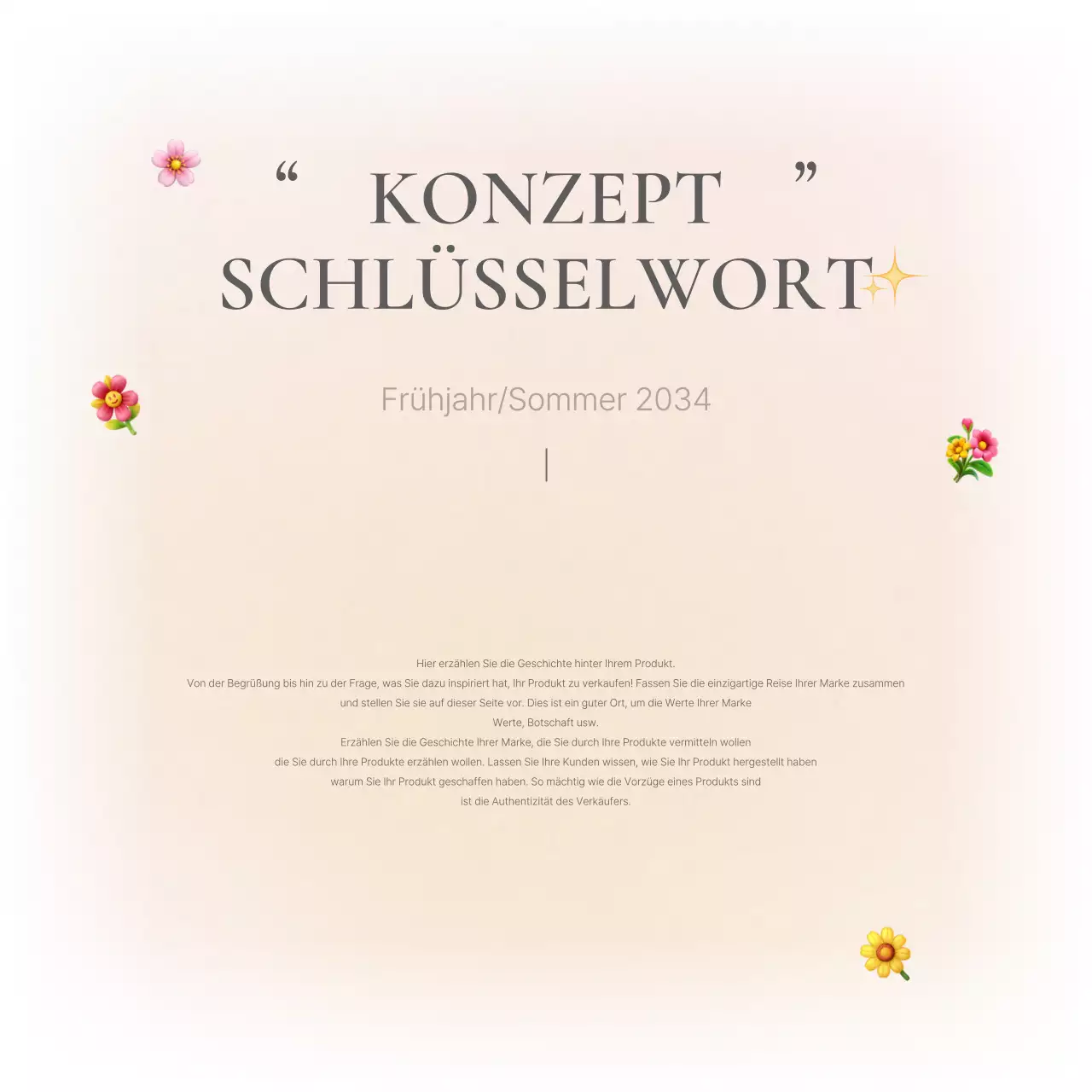 Eine Intro-Seite oder Anzeige für ein Mode-Einkaufszentrum mit einem einfachen Stil von weißen und grauen Emojis.