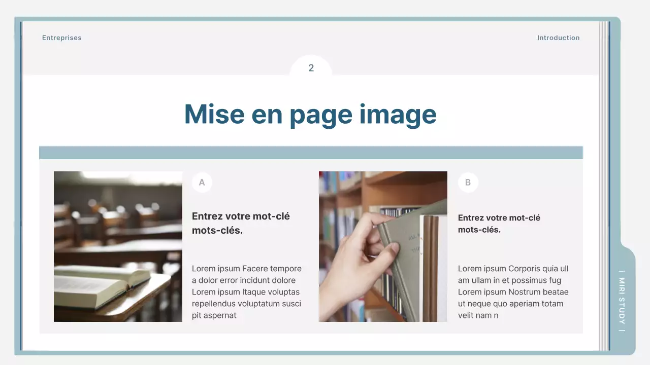 Un prospectus de formation simple en bleu clair et gris