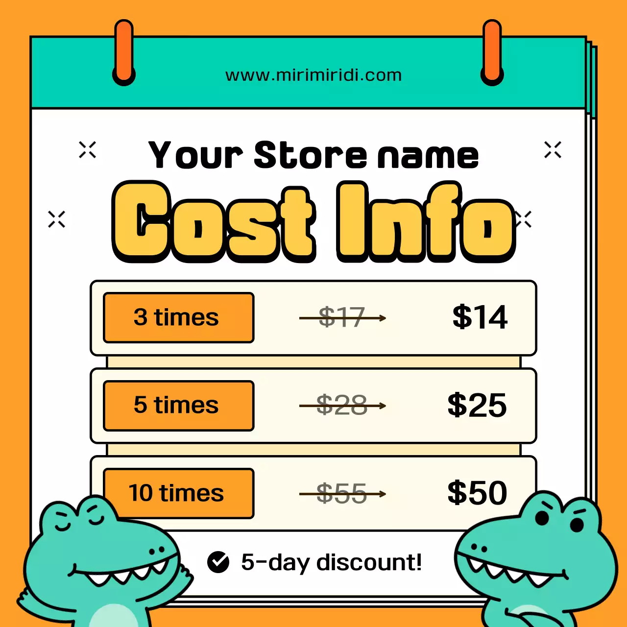 Orange Playful Discount Promotion Social Media Post