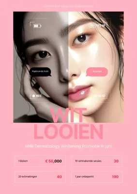 Promoot korting op moderne dermatologische behandelingen in roze en wit