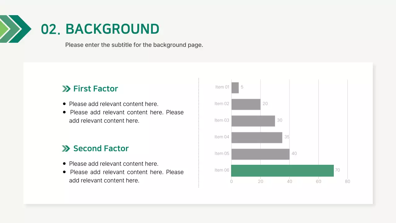 A simple corporate report in green