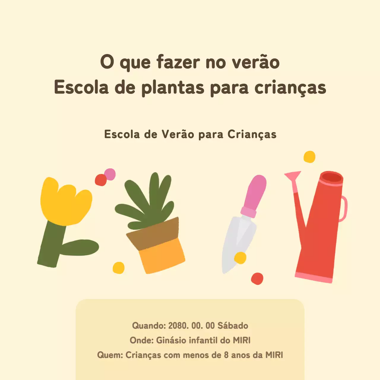 Promover uma escola de verão de plantas amarelas e verdes