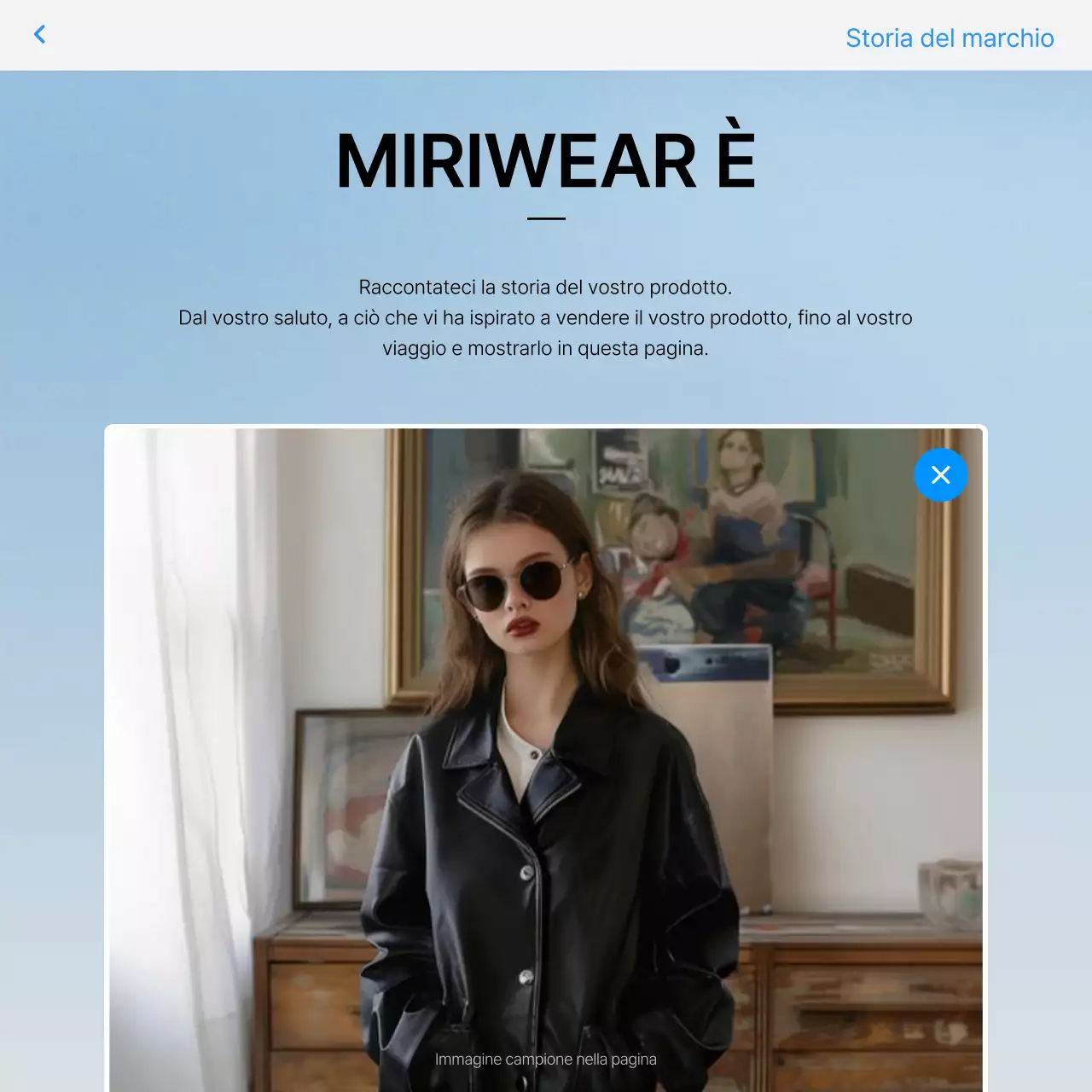 Promuovere un'introduzione alla moda di tendenza in blu e bianco