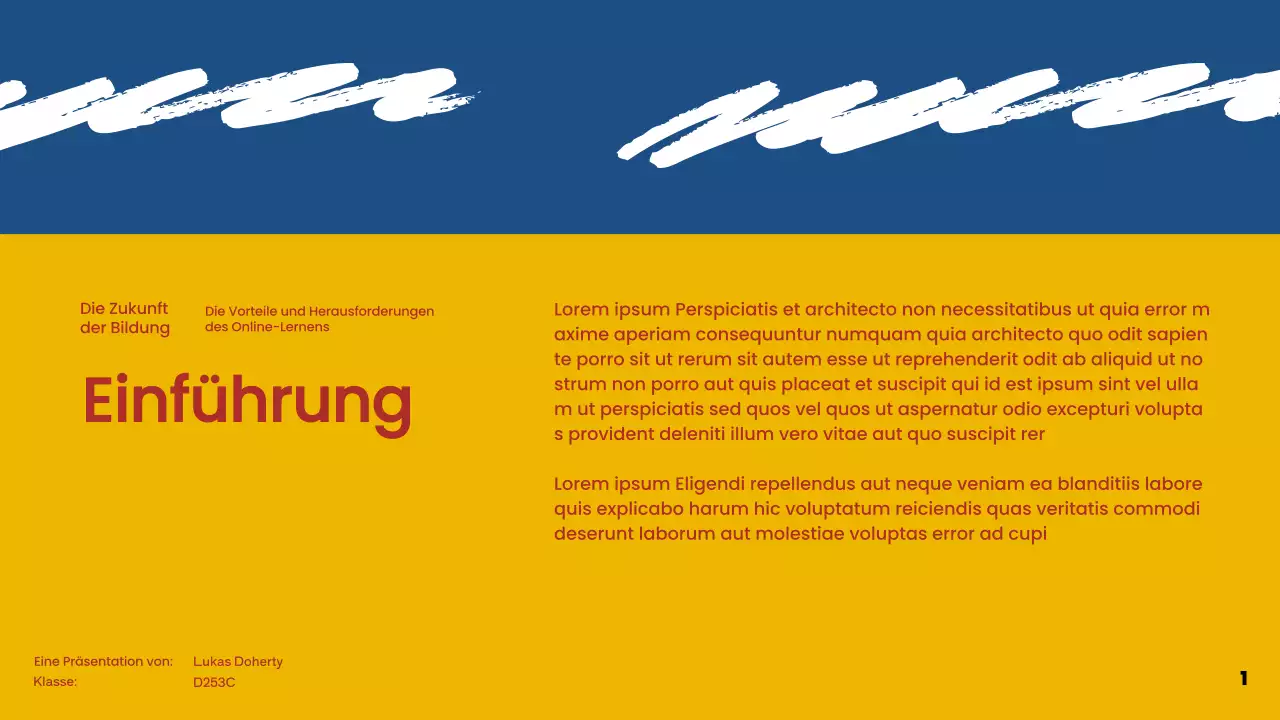 Blau und Rot Einfaches Online-Lernmaterial