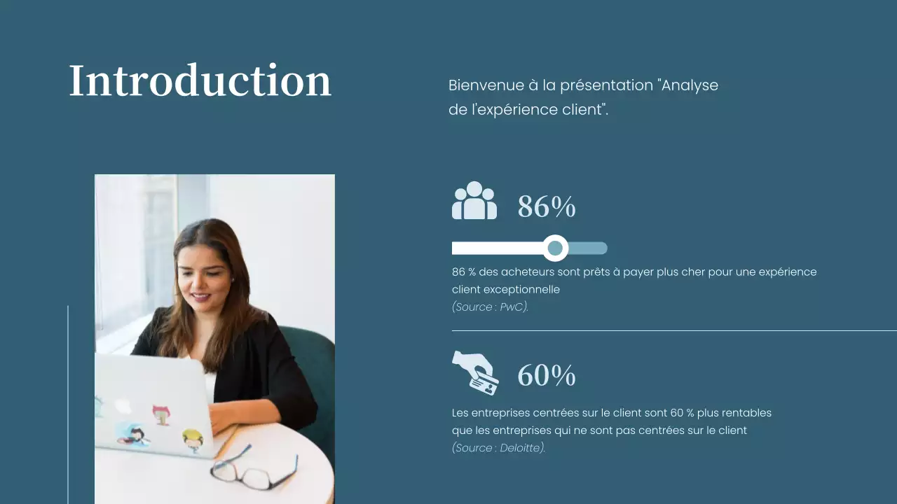 Stratégie d'analyse de l'expérience client Sky Blue Simple