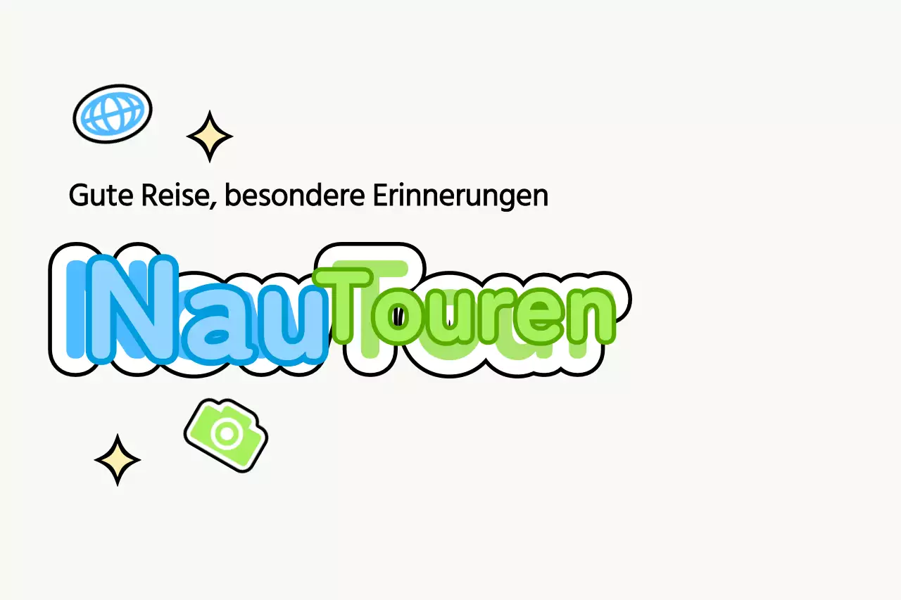 Gestalte einen niedlichen Reiseführer mit einer Vielzahl von Symbolen