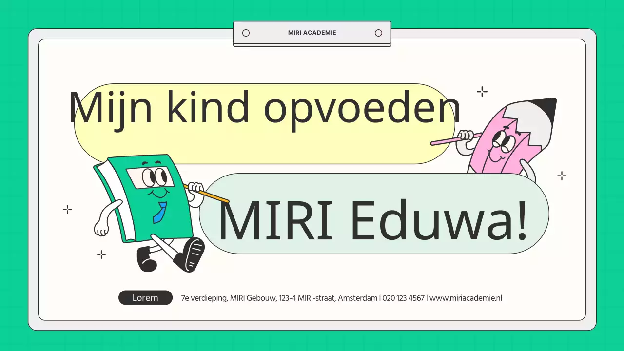 Kitscherig mint en geel schoolprospectus